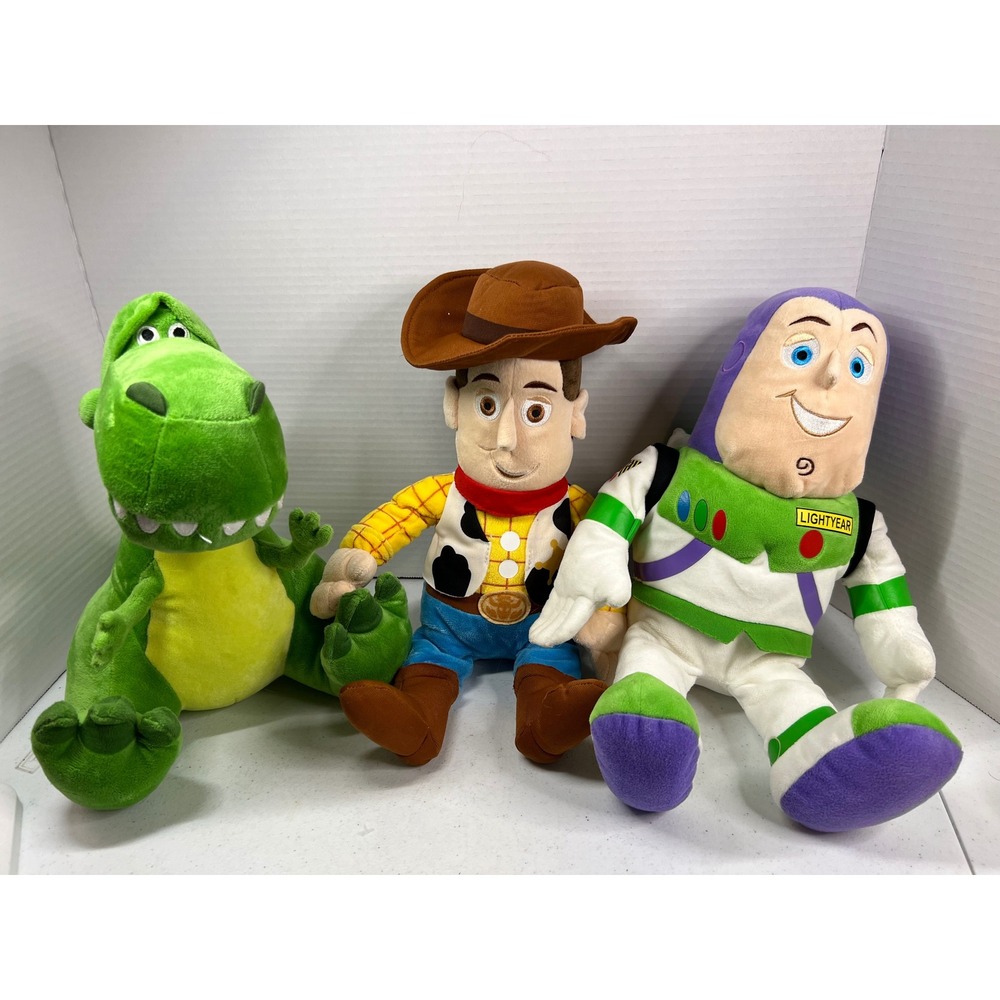 Disney Toy Story Plush Set Woody Buzz Lightyear Rex Kohls Cares lot